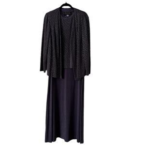 Alex Evenings Two Piece Dress Women’s Petite Purple Shiny Sparkle 16WP